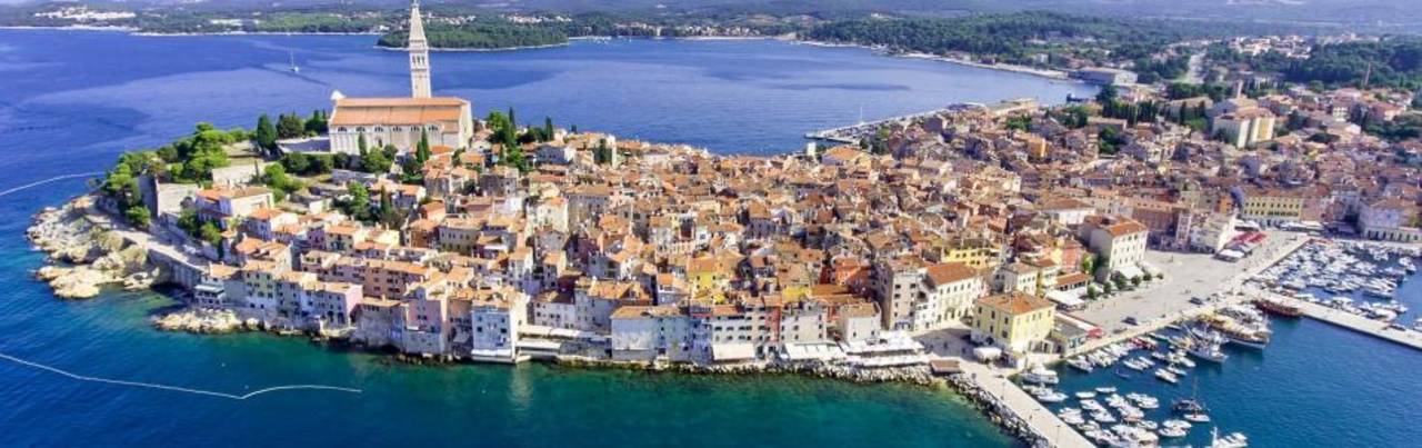 Blick auf Rovinj in Istrien