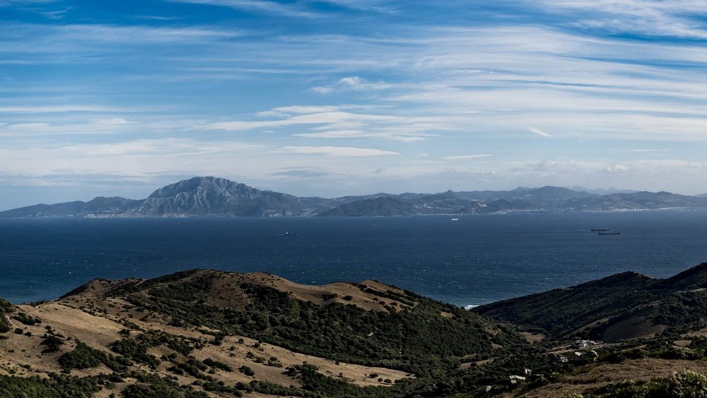 Blick über die Straße von Gibraltar nach Afrika Blick über die Straße von Gibraltar nach Afrika